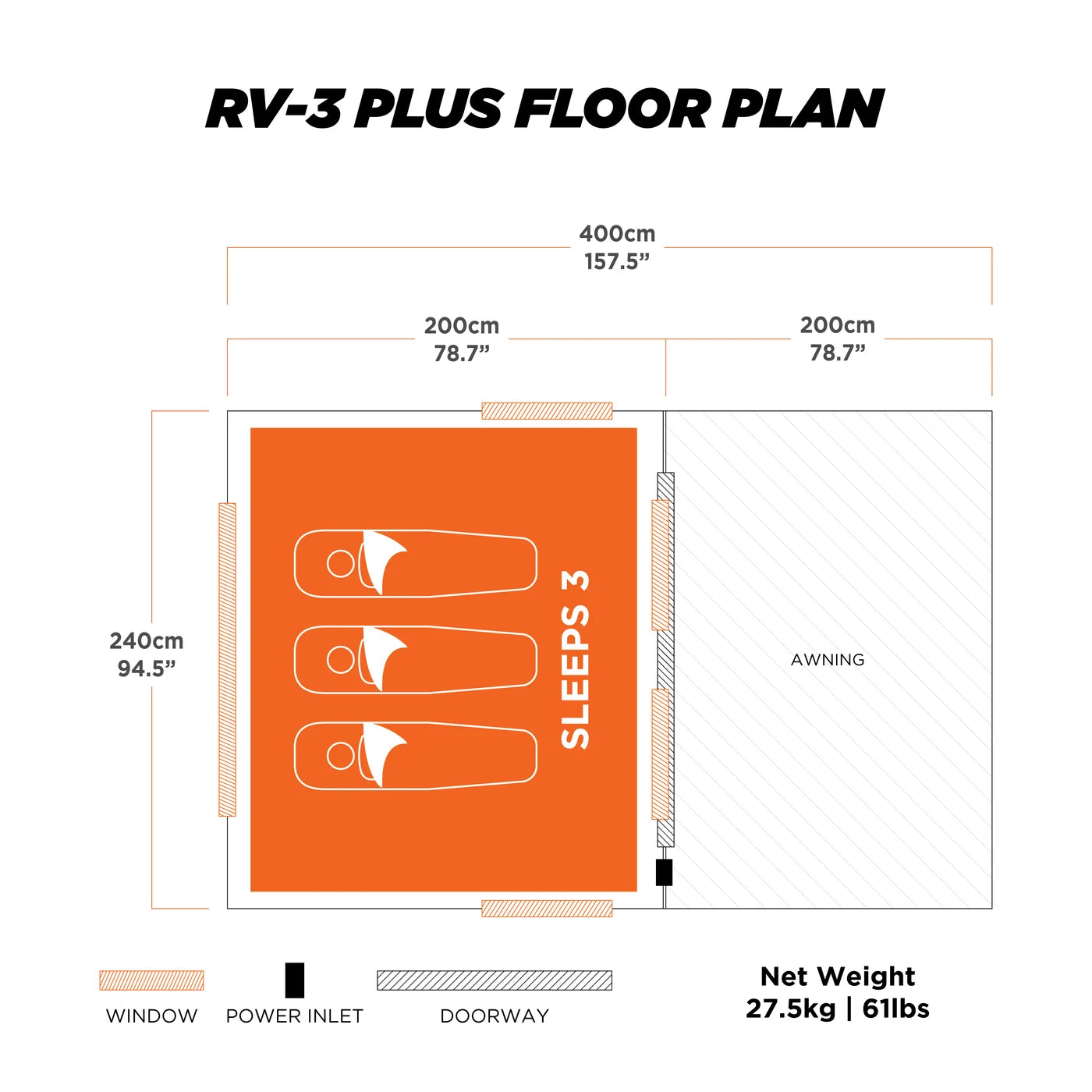 Oztent RV3 Plus 2.4 x 2.0