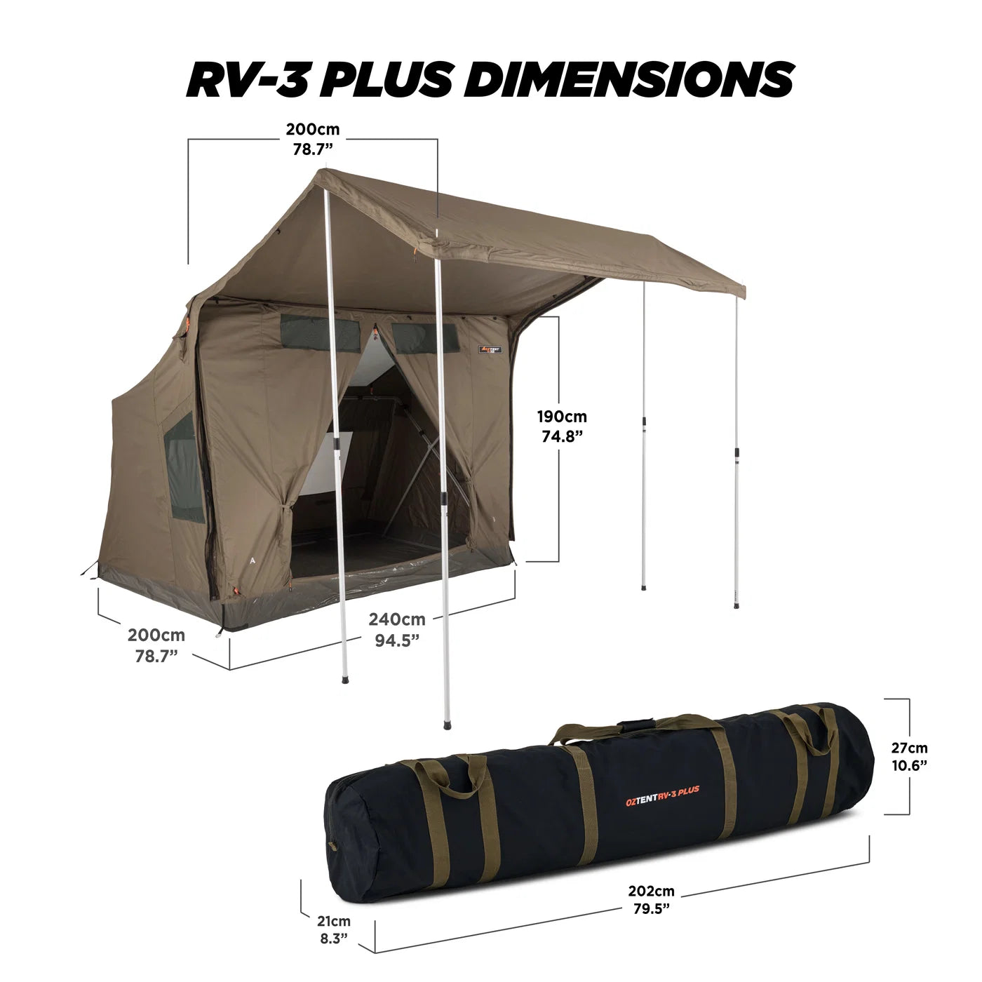 Oztent RV3 Plus 2.4 x 2.0